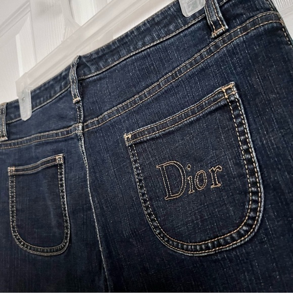 Christian Dior jeans vintage women size 8 medium blue logo pocket - Picture 4 of 7